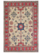 5x7 Beige Kuba Afghan Hand Knotted Wool Area Rug